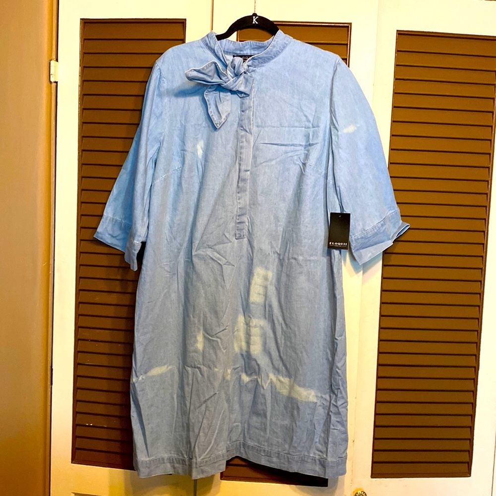 Eloquii Light Wash Denim Dress | Size 16